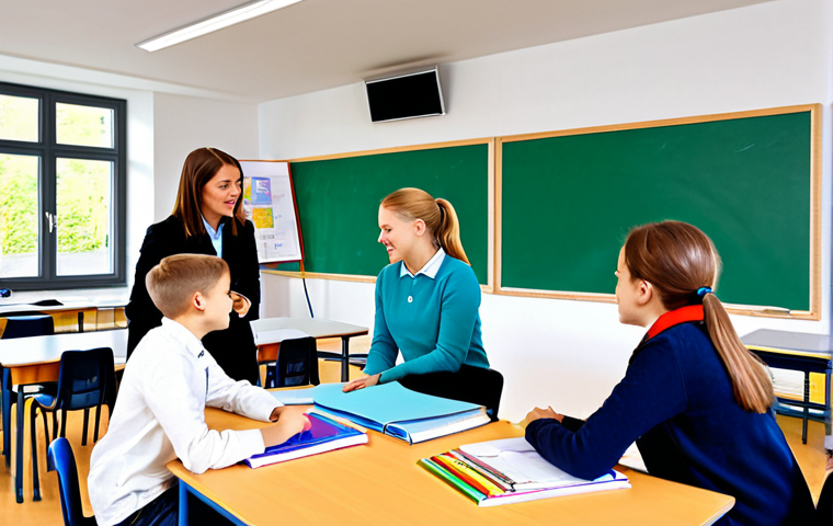 교사 교육철학 작성법 - Collaborative Learning Environment**

"A bright and modern German classroom with students working in...