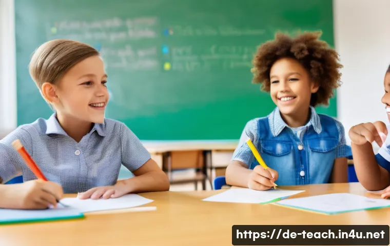교사 학급 규칙 설정 요령 - A diverse group of German schoolchildren aged around 12-14 sitting in a bright, modern classroom, ac...